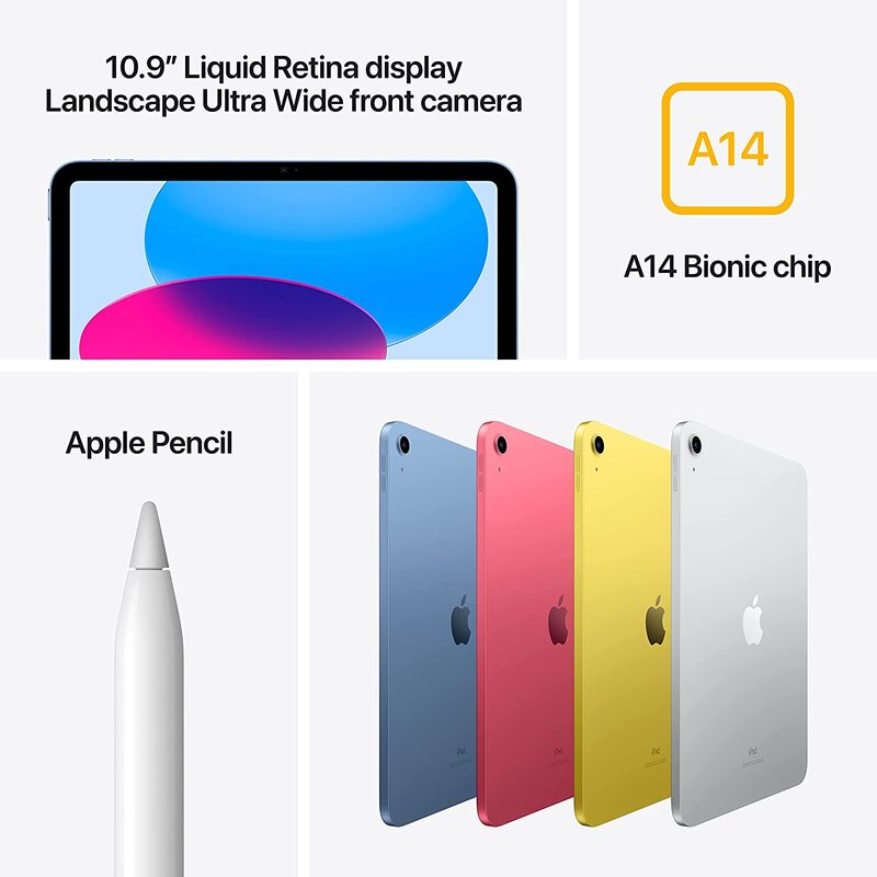 Apple iPad 10th generation 2022 10.9 inch  Wi-Fi, 64GB Yellow International Version
